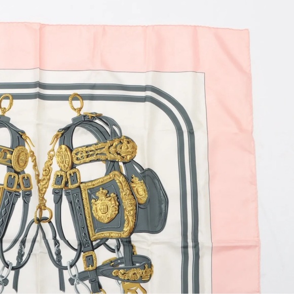 Hermès Carré 90 BRIDES de GALA Ceremony horse Scarf Silk, Pink - Picture 3 of 7
